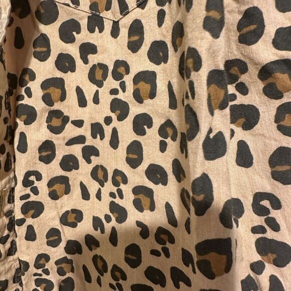 Vintage Hollister Cutout Tank Top Cheetah Print Size XL Epic Flex Button Down - Picture 3 of 6